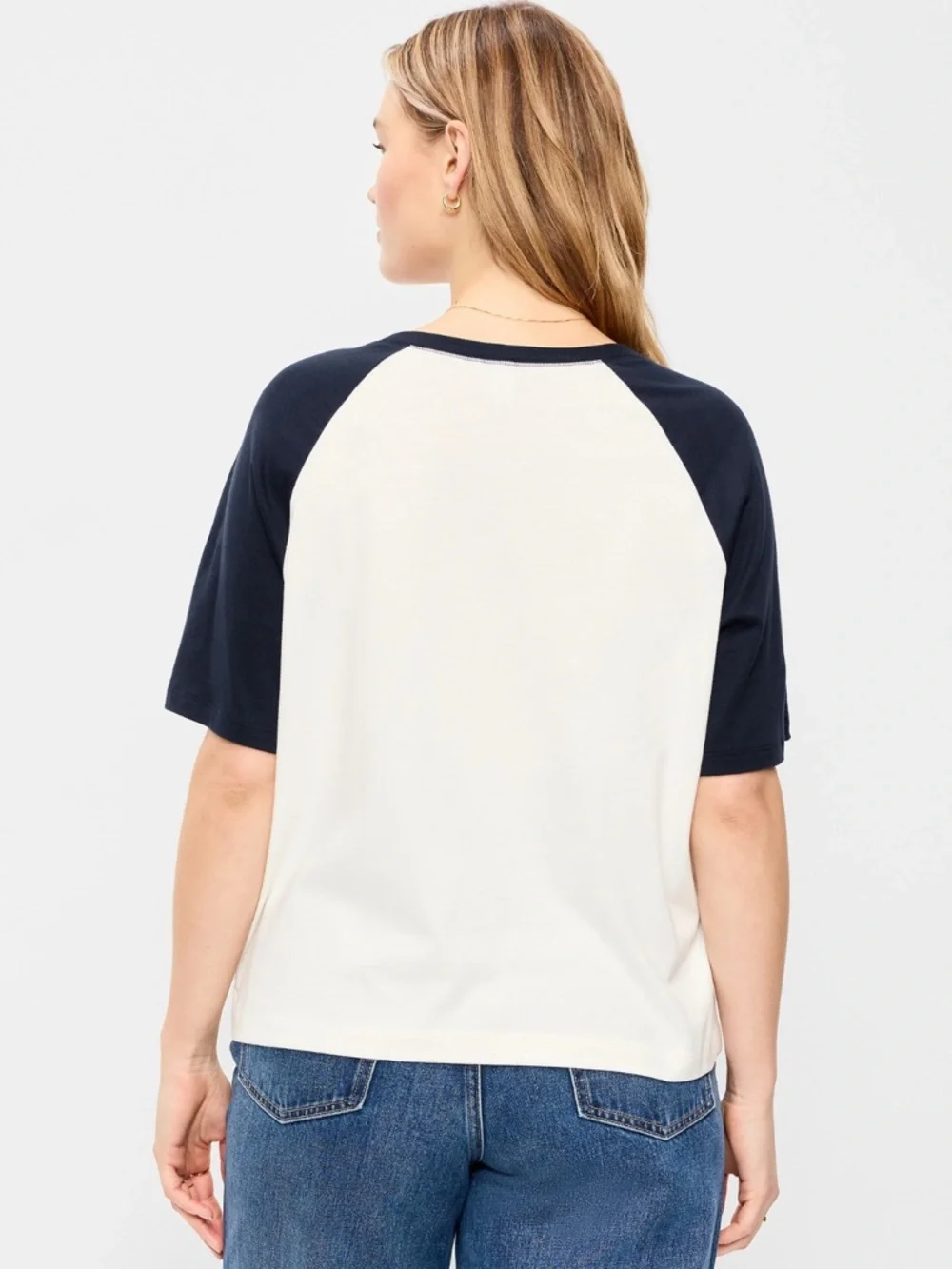 🆕 Old Navy Women's Vintage Crew-Neck Raglan T-Shirt Short Sleeve Tee S 4-6 Tall - Picture 6 of 15
